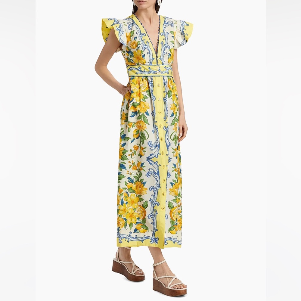 FARM RIO
SICILY SCARF ANKLE Maxi DRESS Size S Small - Picture 2 of 8